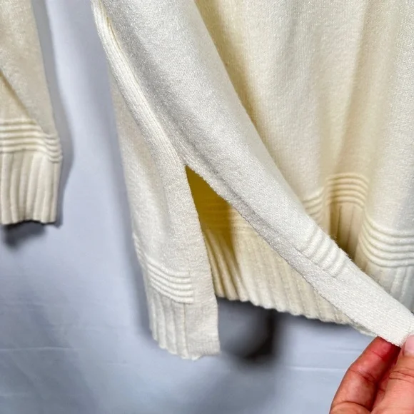 By Anthropologie cozy essential ribbed mock neck button shoulder knit sweater XL - Picture 13 of 14